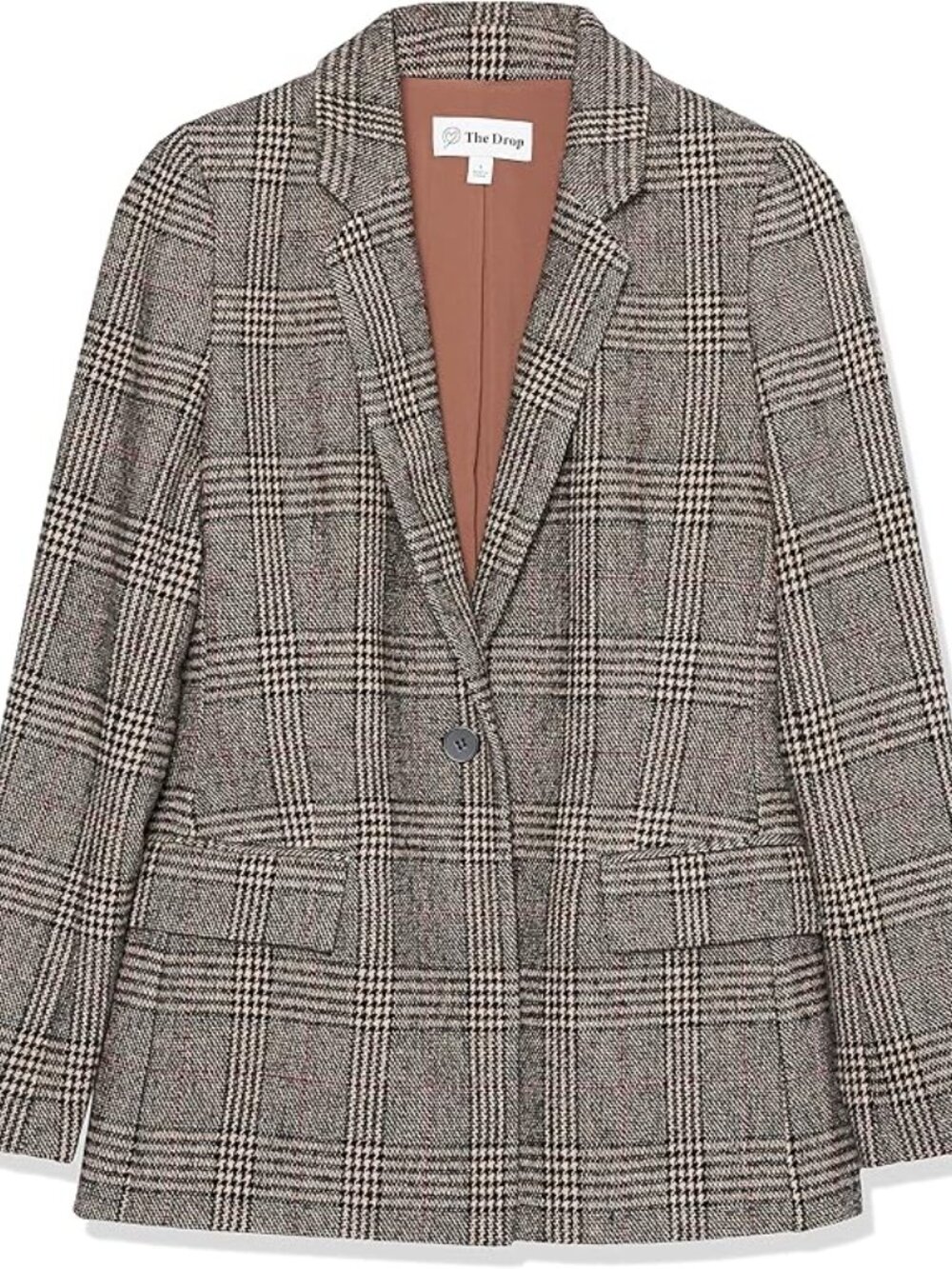 NWT The Drop Women's Blake Long Blazer Plaid
